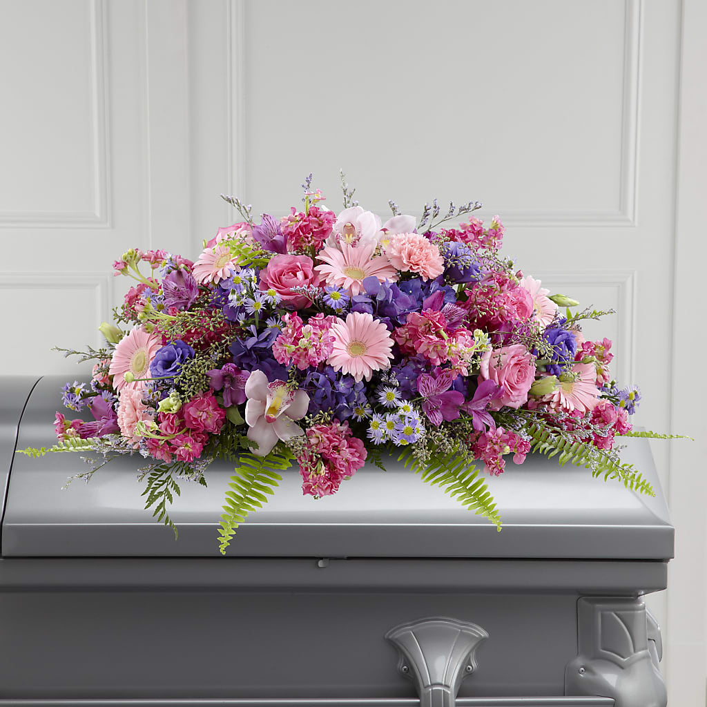Glorious Garden Casket Spray – AIMEE'S FLOWERS, San Diego CA
