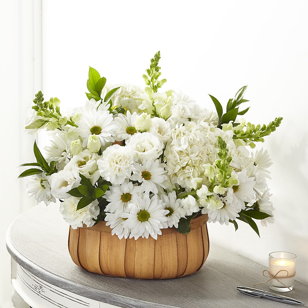 Pure Ivory Basket – AIMEE'S FLOWERS, San Diego CA
