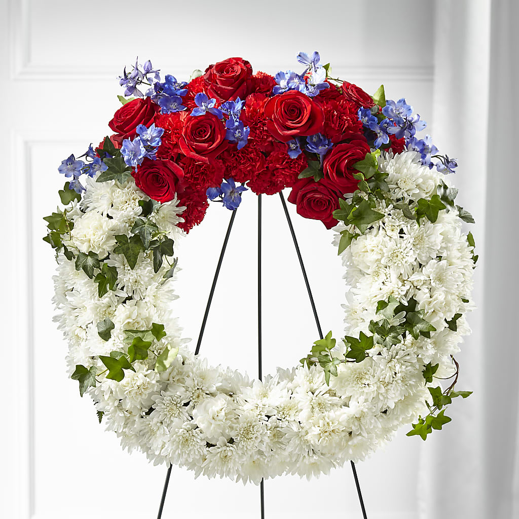 Patriotic Passion Wreath – AIMEE'S FLOWERS, San Diego CA