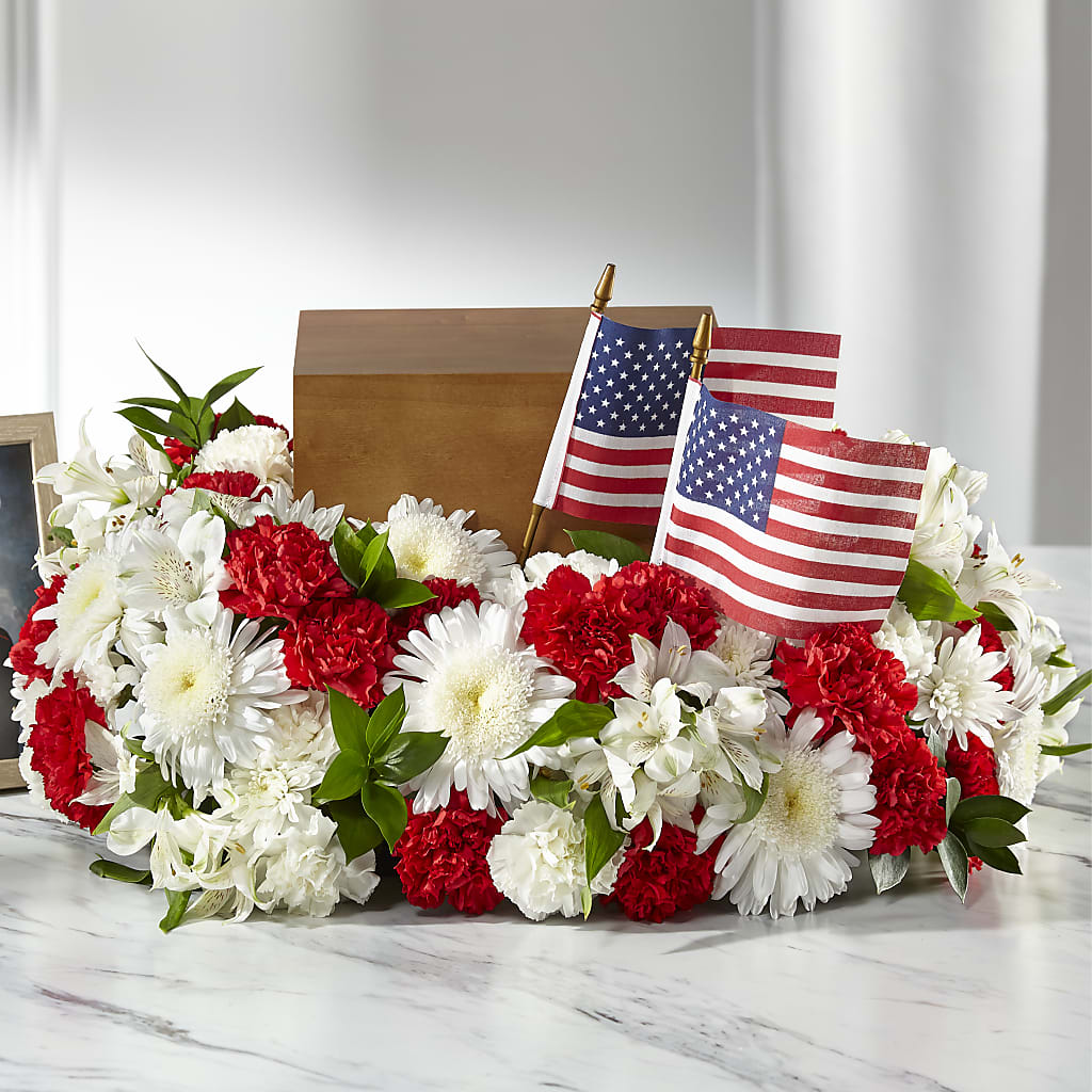 Spirit of Patriotism Cremation Adornment – AIMEE'S FLOWERS, San Diego CA
