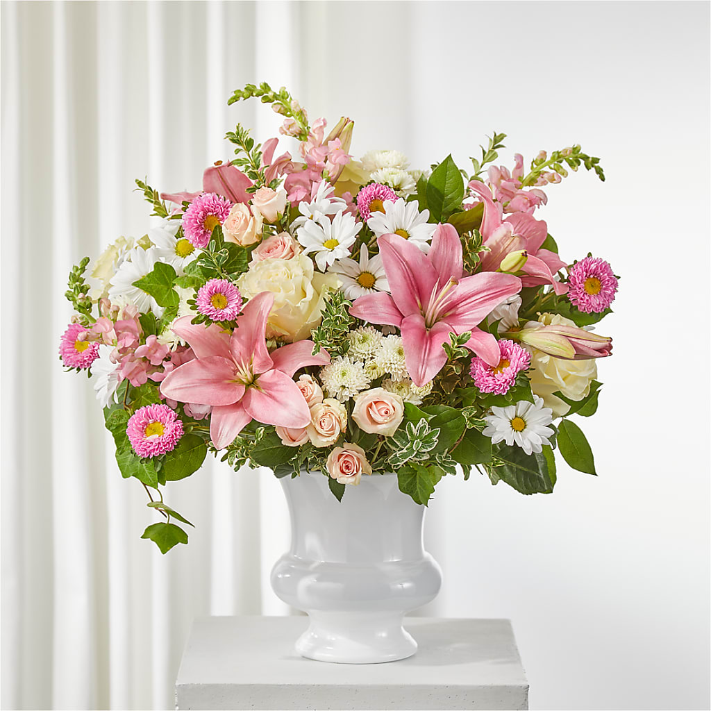 Empathetic Blooms Urn Arrangement – AIMEE'S FLOWERS, San Diego CA