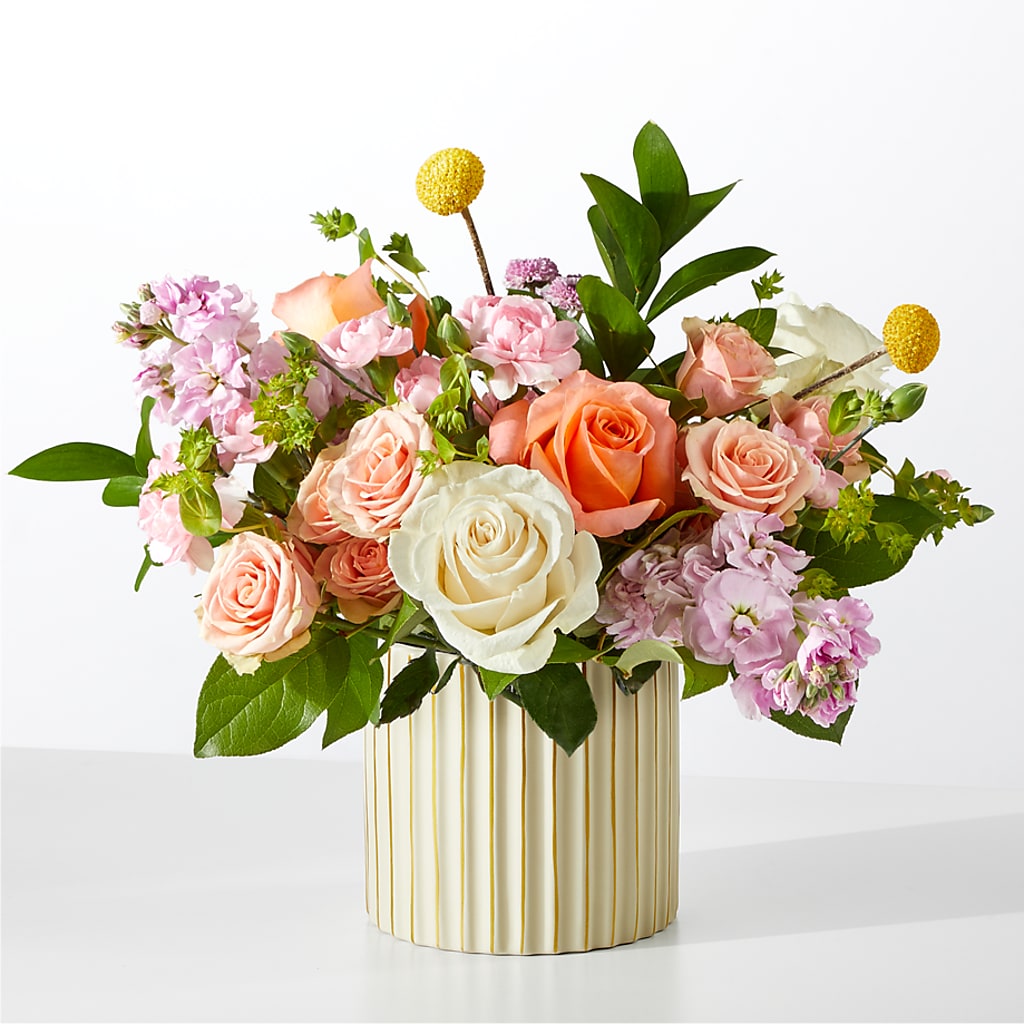 French Market Bouquet with Ivory Vase – AIMEE'S FLOWERS, San Diego CA