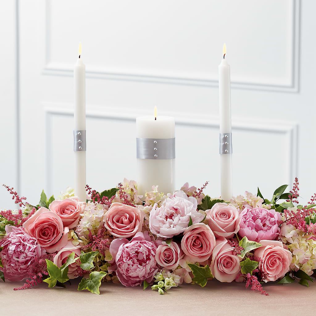 Worldwide Romance Unity Candle Arrangement – AIMEE'S FLOWERS, San Diego CA