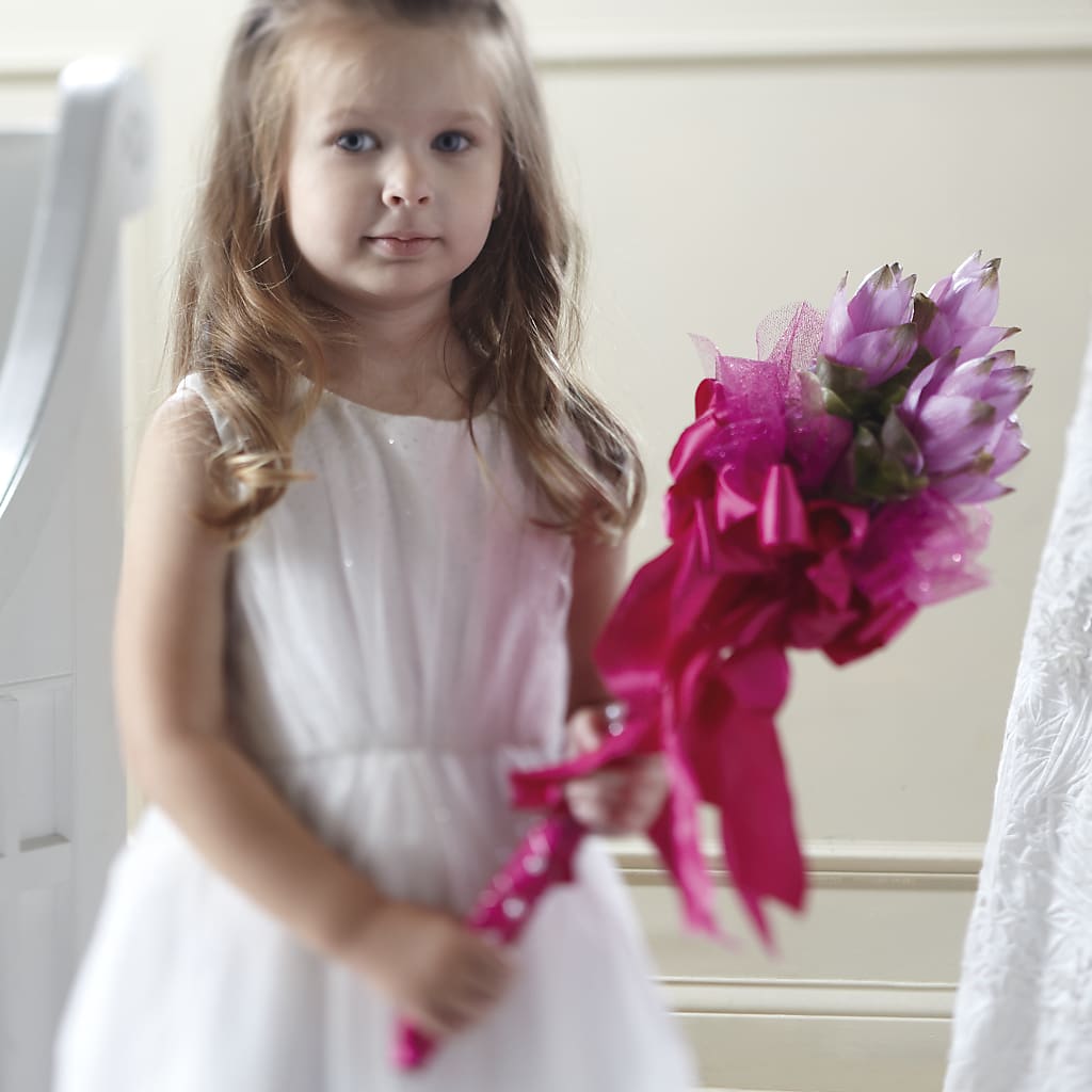 Sparkle Pink Flower Girl Bouquet – AIMEE'S FLOWERS, San Diego CA