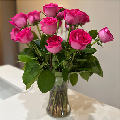 Long Stem Pink Rose Bouquet – AIMEE'S FLOWERS, San Diego CA