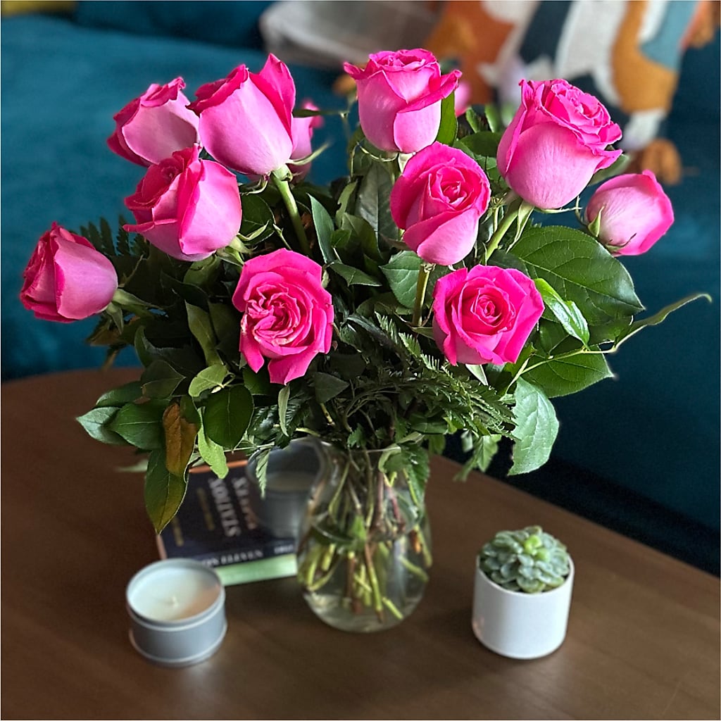 Long Stem Pink Rose Bouquet – AIMEE'S FLOWERS, San Diego CA