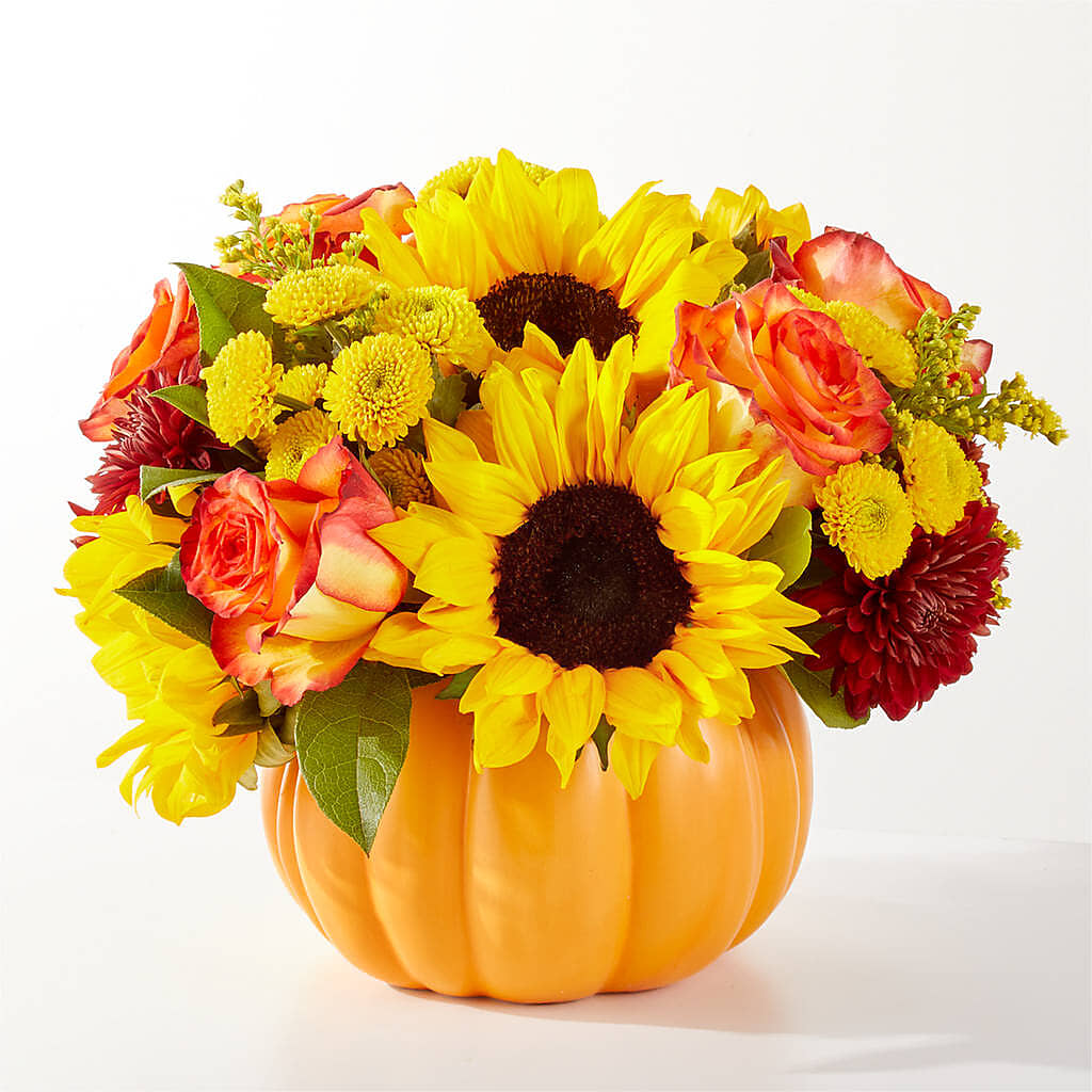 Golden Gourd Pumpkin Bouquet – AIMEE'S FLOWERS, San Diego CA