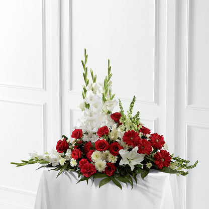 Crimson & White Arrangement – AIMEE'S FLOWERS, San Diego CA