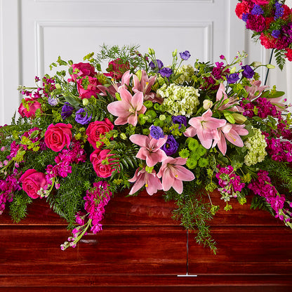 Radiant Tribute Casket Spray – AIMEE'S FLOWERS, San Diego CA