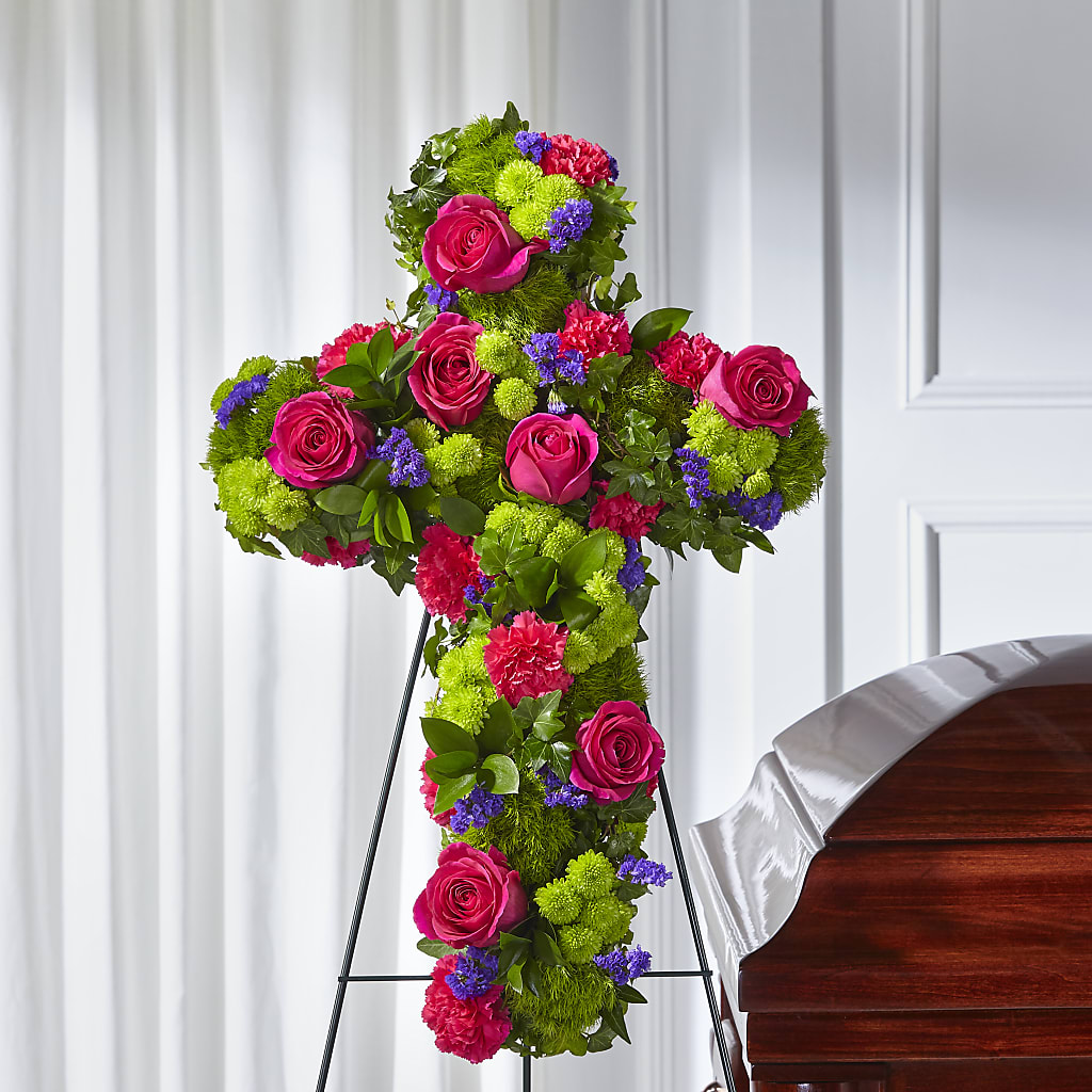 Tribute Rose Floral Cross – AIMEE'S FLOWERS, San Diego CA