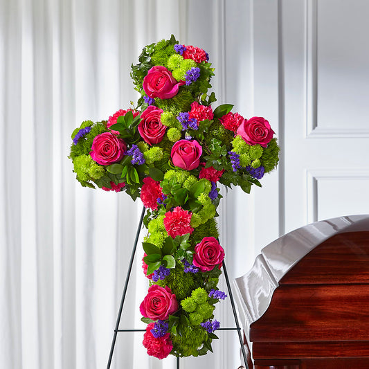 Tribute Rose Floral Cross – AIMEE'S FLOWERS, San Diego CA