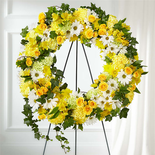 Golden Remembrance Wreath – AIMEE'S FLOWERS, San Diego CA