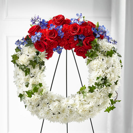 Patriotic Passion Wreath – AIMEE'S FLOWERS, San Diego CA