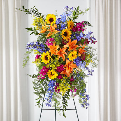 Sunlit Memories Standing Spray (Standard) – AIMEE'S FLOWERS, San Diego CA