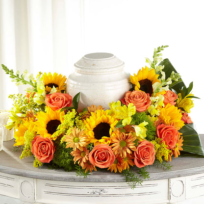 Faithful Sunflower Cremation Adornment – AIMEE'S FLOWERS, San Diego CA