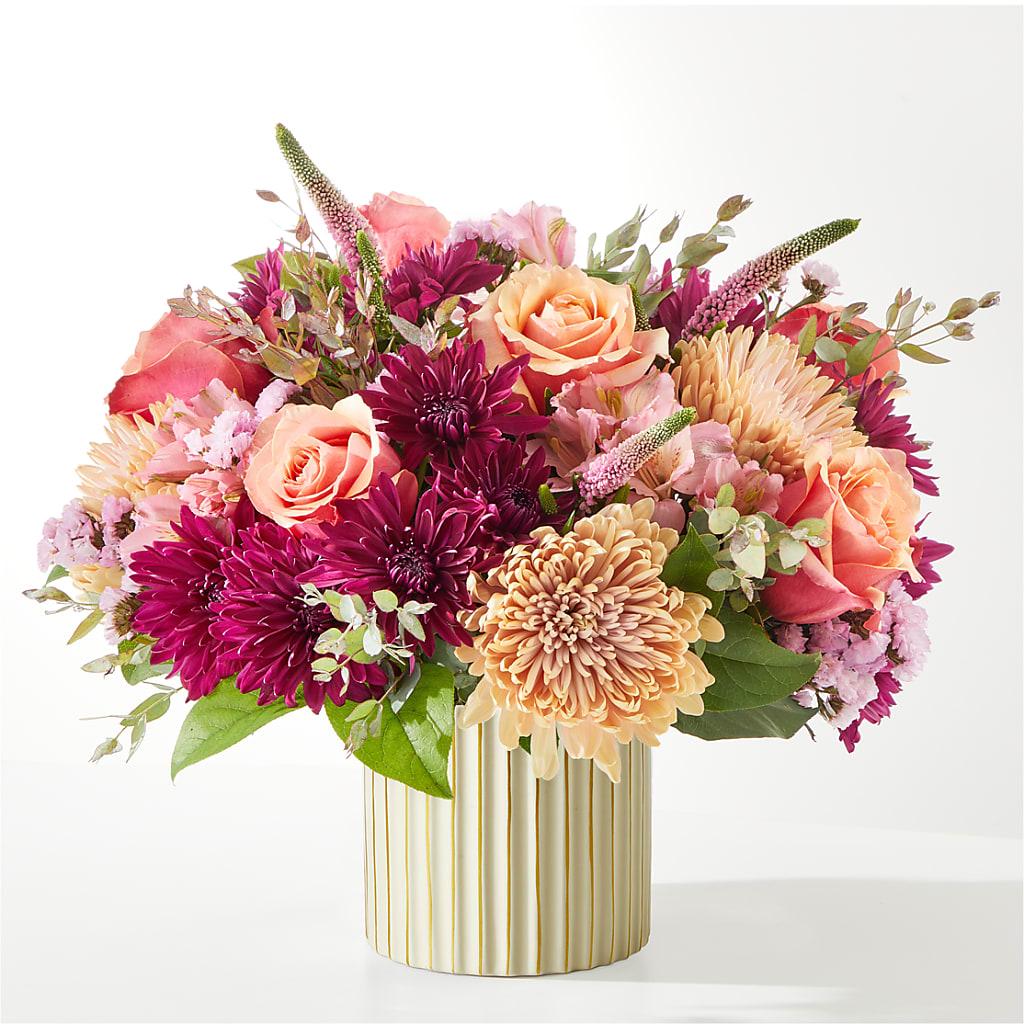 Berry Cobbler Bouquet with Ivory Vase – AIMEE'S FLOWERS, San Diego CA