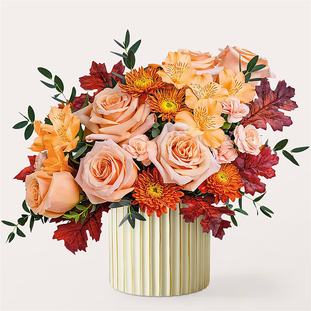 Spiced Latte Bouquet with Ivory Vase – AIMEE'S FLOWERS, San Diego CA