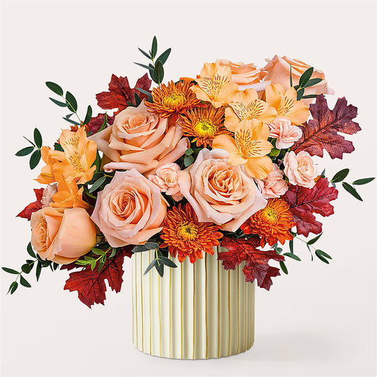 Spiced Latte Bouquet with Ivory Vase – AIMEE'S FLOWERS, San Diego CA