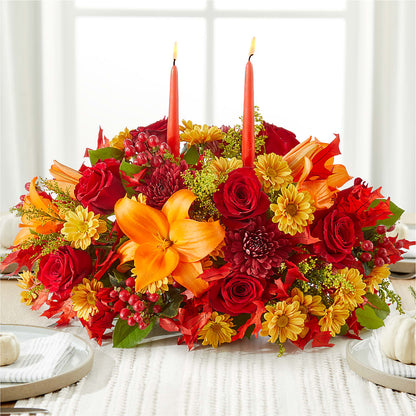 Autumn's Embrace Centerpiece – AIMEE'S FLOWERS, San Diego CA