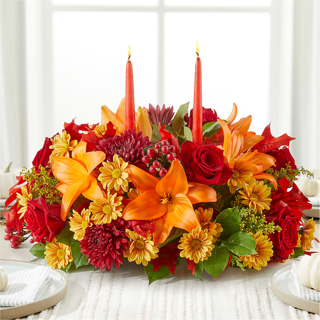 Autumn's Embrace Centerpiece – AIMEE'S FLOWERS, San Diego CA