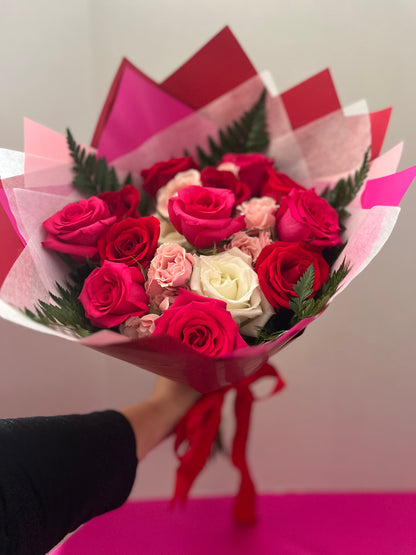 Valentine’s Day 18 Rose + Spray Rose Bouquet – Pre-Order Now for the Perfect Romantic Gift – AIMEE'S FLOWERS, San Diego CA