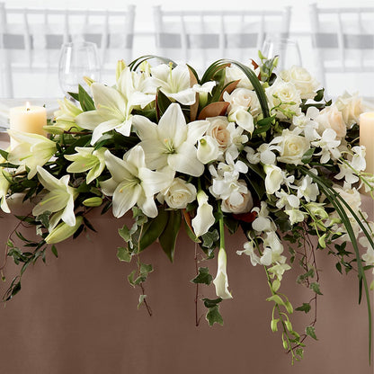 White Linen Arrangement – AIMEE'S FLOWERS, San Diego CA
