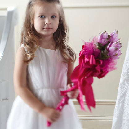 Sparkle Pink Flower Girl Bouquet – AIMEE'S FLOWERS, San Diego CA